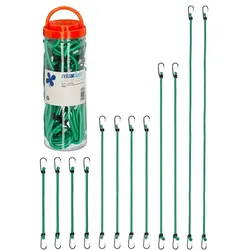 Relaxdays Spanngummi 36er Set 4 Größen Grün,Schwarz