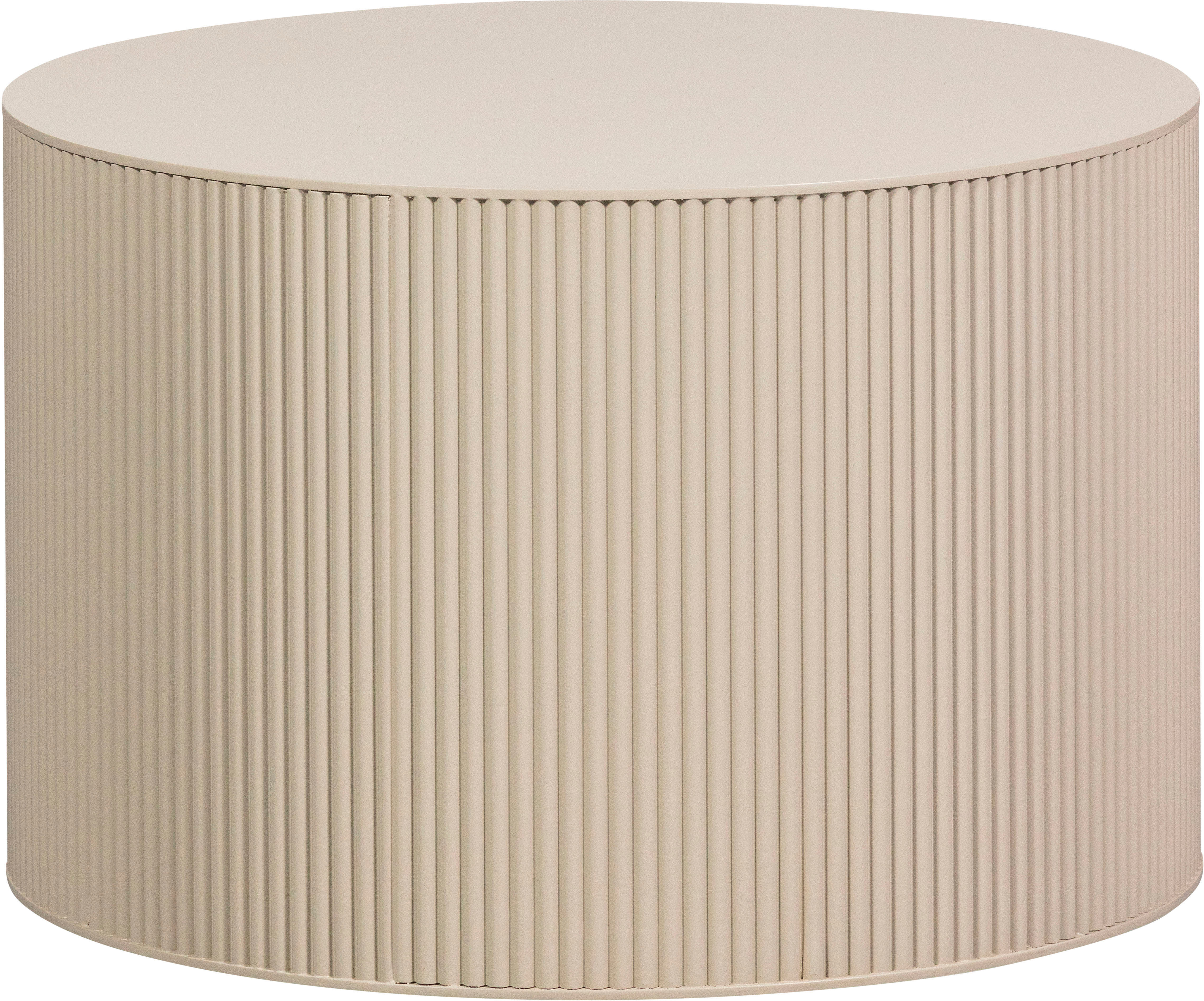 Beistelltisch WOOOD "Prague", beige, B:60cm H:40cm T:60cm, Tische, Beistelltisch, runde Form, aus gepresstem Plattenmaterial, Höhe 40 x ø 60 cm beige B/H/T: 60cm x 40cm x 60cm