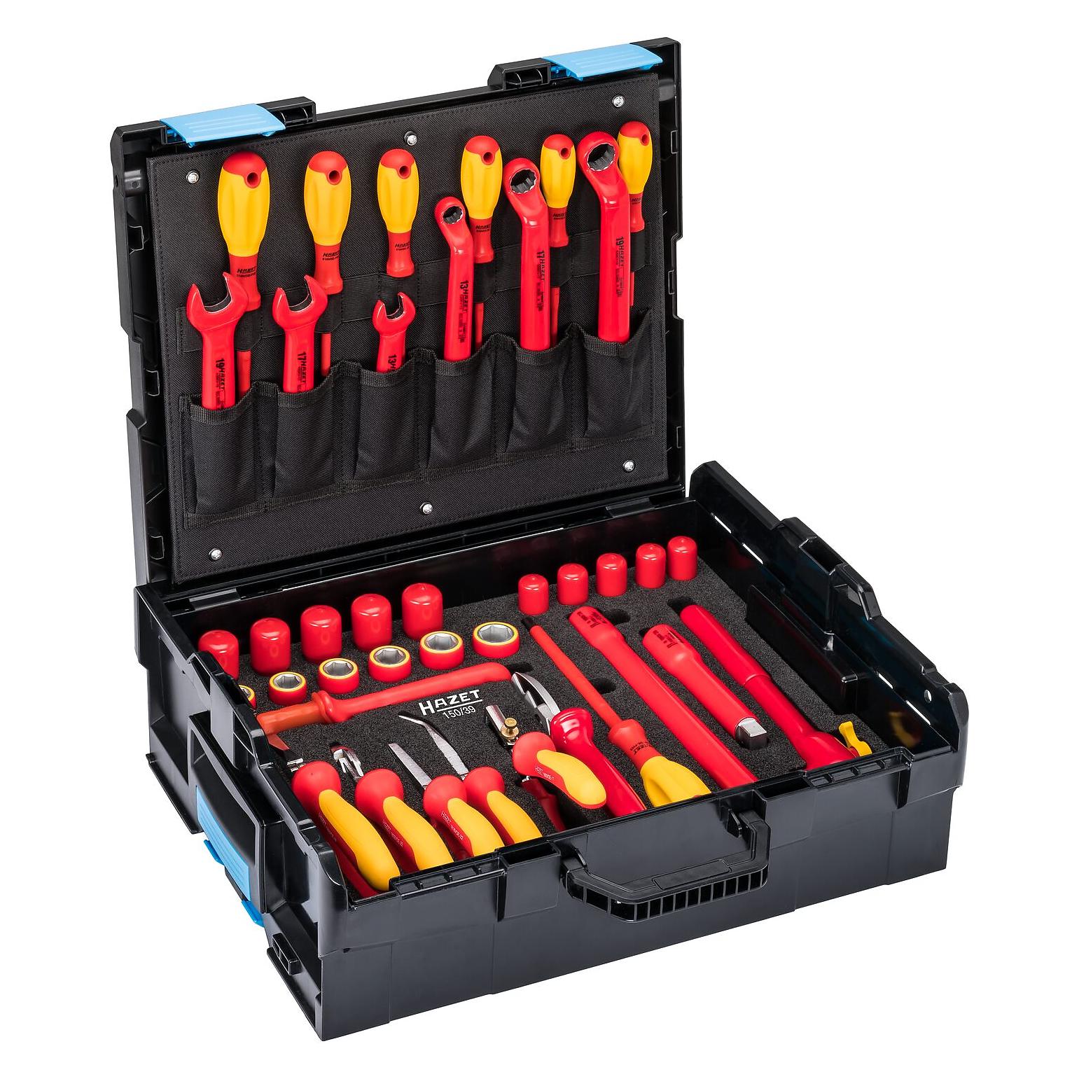 Hazet Werkzeug-Set 150/39 Hochvolt, schutzisoliert VDE, 39-teilig (rot/gelb, 1/2", in L-BOXX) (39 Teile) (150/39)