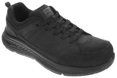 Skechers Work Arch Fit Crosser SR-200457 (Men's) in Black, Size 9 M, Leather/Memory Foam/Rubber