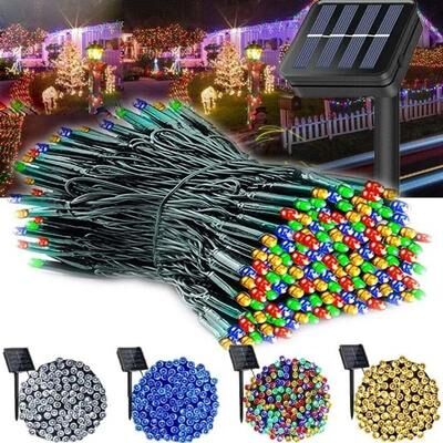 Uplift Treasures Outdoor Solar Waterproof Fairy String Lights white 100led 12m
