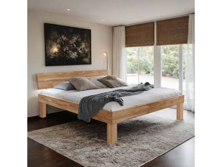 Bett Madrid Komfort Buche Massivholz 160x200cm Kernbuche