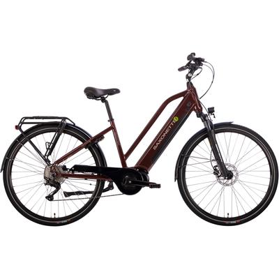 E-Bike SAXONETTE "Premium Sport (Trapez)" Gr. 50, rot (bordeaux, schwarz), Elektrofahrräder, Damen, 50cm, 28 Zoll (71,12cm), Pedelec, Elektrofahrrad für Damen