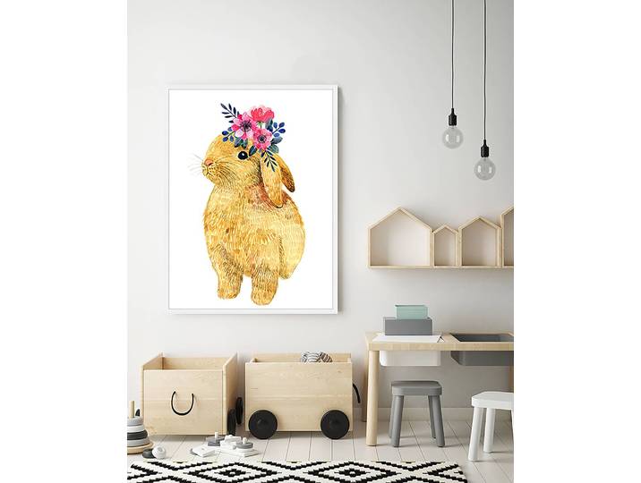 Tableau déco Little Bunny 63 x 83cm Multicolore