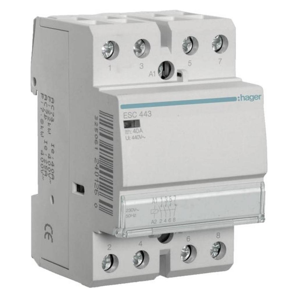 Hager HAG ESC443 Schütze, 40A, 3S+1Ã, 230V (ESC443)