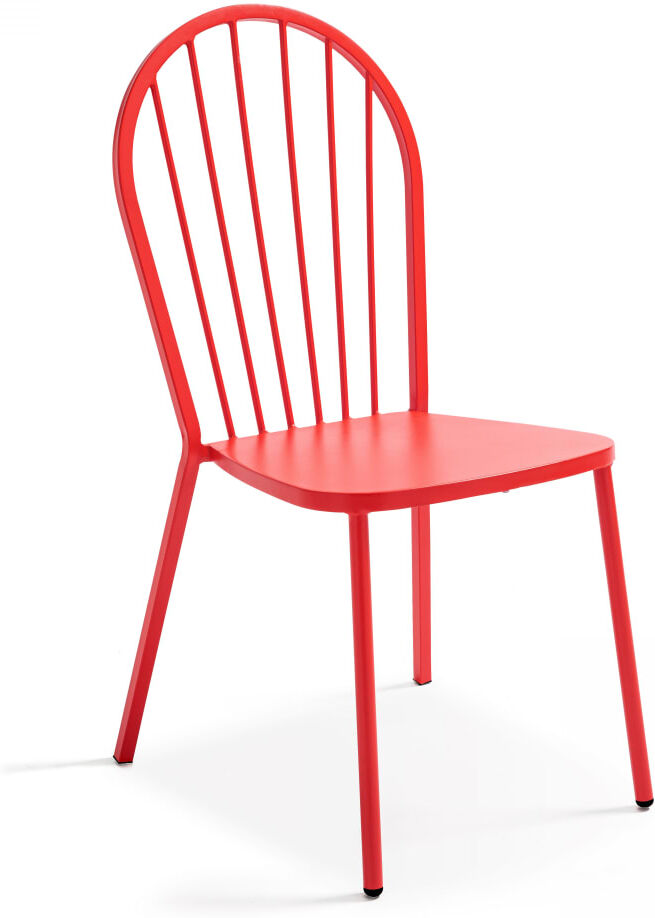 Oviala Chaise bistrot en métal rouge Rouge 53x94x57cm