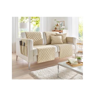 Tagesdecke Gr. 2, beige, B:135cm L:200cm, 100% Polyester, Tagesdecken