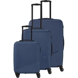 Travelite BALI Kofferset mit 4 Rollen Größe L/M/S - Blau Koffer24