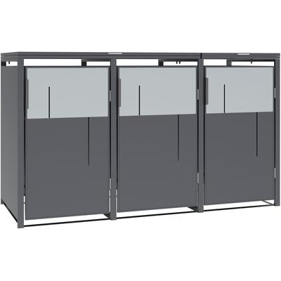 Mülltonnenbox WESTMANN "Tonus 3", anthrazit, B:198cm H:116cm T:80cm, Stahl, Aufbewahrungsboxen, BxTxH: 198x80x116 cm, für 3x240 L Mülltonnen