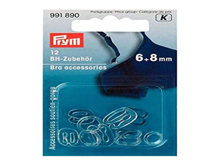 Prym - Prym Plastic Transparant (6-8mm) BH Accessoires Pak - 12 Stukken