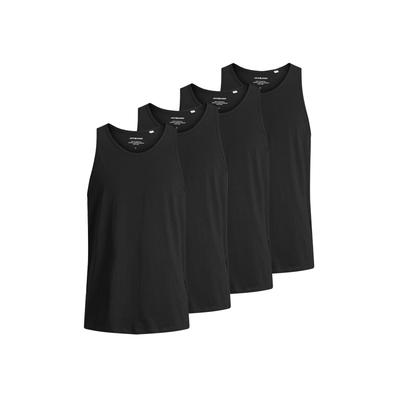 Unterhemd JACK & JONES "Unterhemd JACBASIC TANKTOP 4PK 4er Pack", Herren, Gr. XXL, N-Gr, schwarz, Obermaterial: 100% Baumwolle CO., Unterhemden Unterhemd