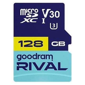 Goodram microSDXC 128GB V30 UHS I U3 RIVAL + adapter (128 GB, microSDXC, U3, UHS-I) (GGSM3AA-1280R12)