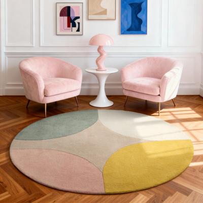 Wollteppich TED BAKER "Cecil", bunt, H:17mm Ø:200cm, Wolle, Teppiche, Wolle, Naturteppich, Handgemacht, Wohnzimmer, Schlafzimmer, bunt