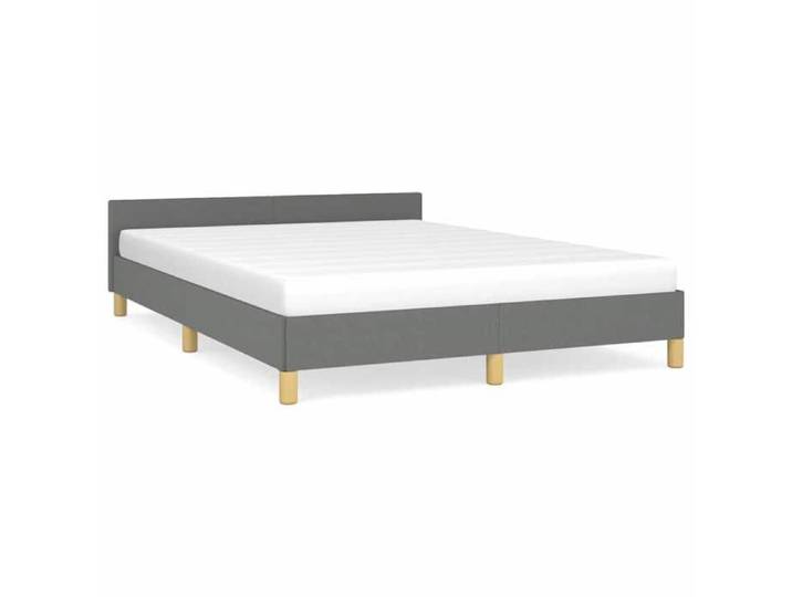 Elégance-Chic Lit 2 places - Cadre de lit double sans matelas - gris foncé - tissu_02186