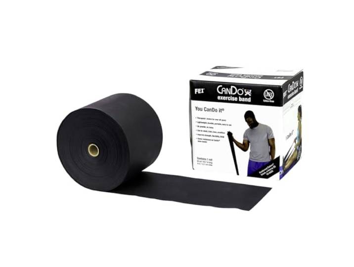 CanDo Trainingsband LATEXFREI / Gymnastikband, Länge 45 m - schwarz (sehr schwer)