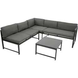 Funktions Lounge Set MONTANA, Aluminium dunkelgrau, Polster grau