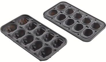 Inspired Finds Skull & Whiskey Silicone Ice Mold 10 Cavity Food Grade Ice Block Tray With Filling Funnel gray
