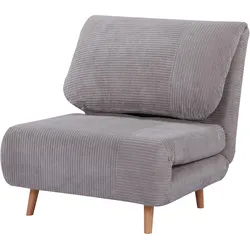 2-IN-1 Schlafsofa Schlafsessel Klappmatratze Gästebett Klappbett Hellgrau