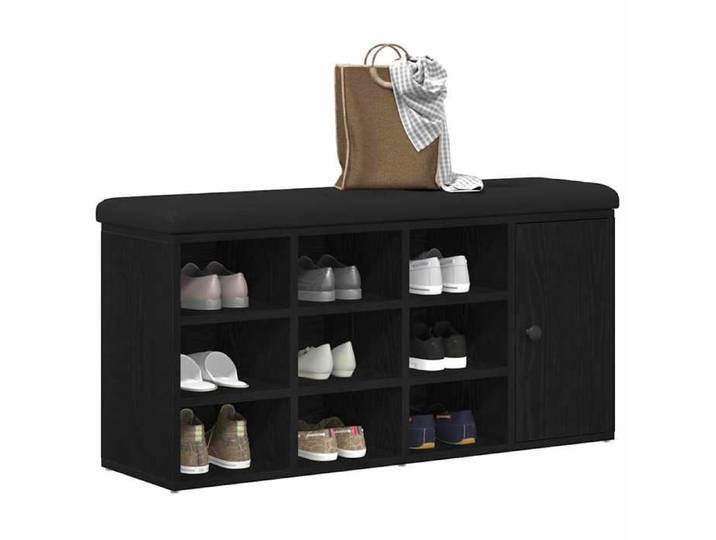 Tabouret de rangement ZENCORE - Banc de rangement - Montage simple - banc de lit - Chêne noir 102x32x50cm - Bois d'ingénierie LH7504