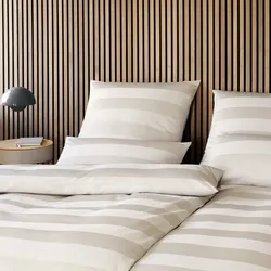 elegante Mako-Satin Bettwäsche 'En Bloc' 135 x 200 cm Kiesel