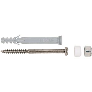 Fischer Schrauben-Dübel-Set 84340, WC-Befestigung, 8x80mm, Universaldübel, 8-teilig