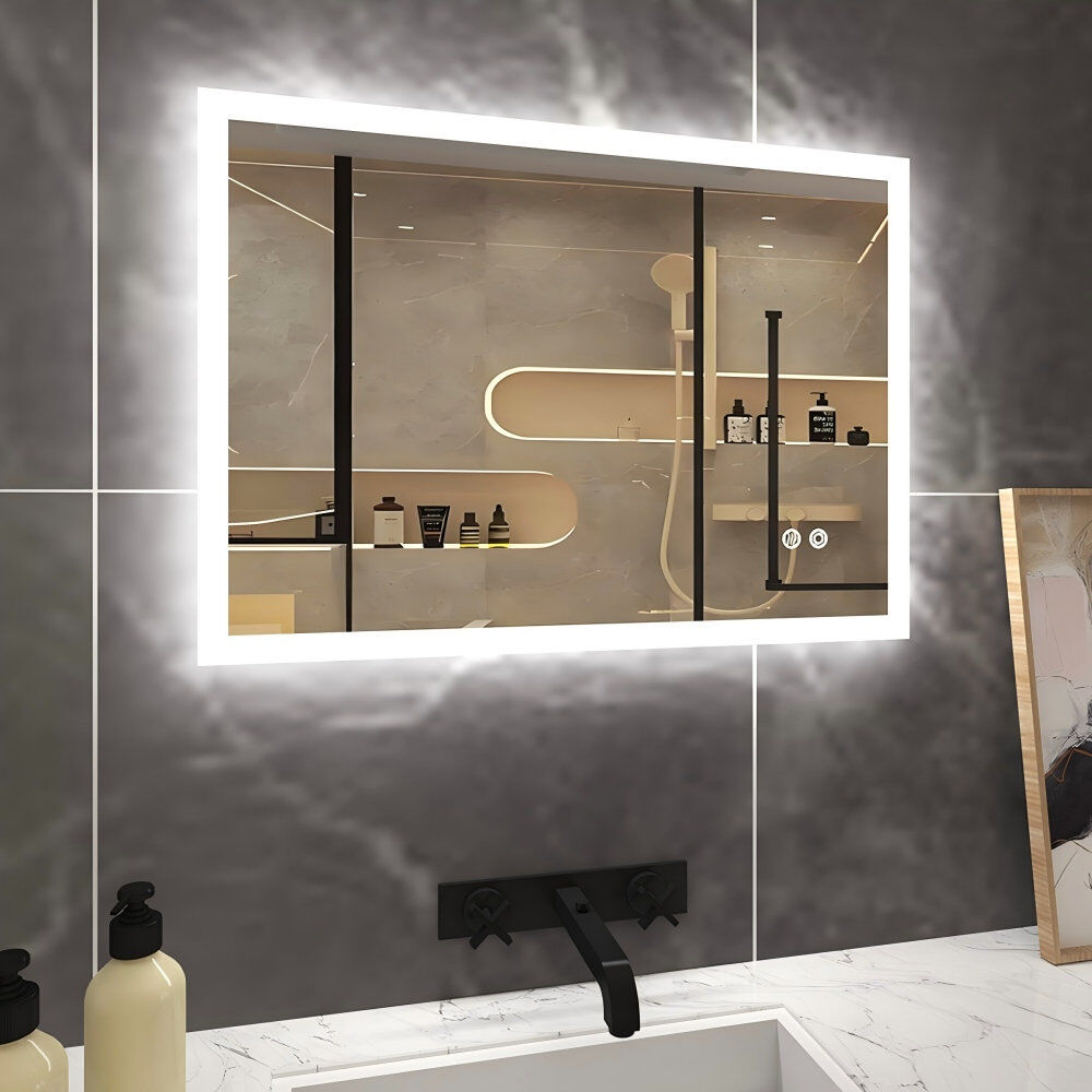Metro Demitria Rectangle Wall Mirror Set 60 cm H x 80 cm W