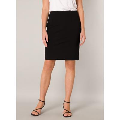 Bleistiftrock BASE LEVEL "Yane", Damen, Gr. 42, schwarz, Web, Obermaterial: 65% Viskose, 30% Polyamid, 5% Elasthan, unifarben, knieumspielend, Röcke Bleistiftrock, Formgebende Nähte sorgen für den typischen Sitz