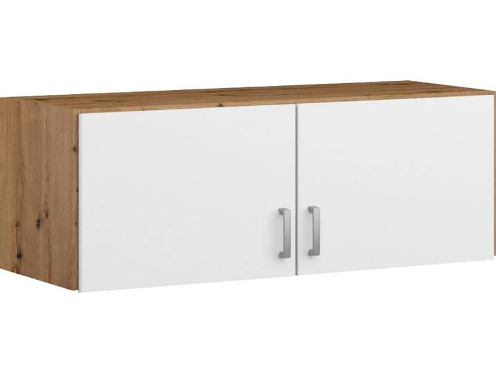 Schrankaufsatz RAUCH Bremen , weiß (weiß, eiche artisan), B:91cm H:39cm T:54cm, Holzwerkstoff, Möbelaufsätze, Schrankaufsatz