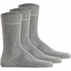 Hudson Unisex Socken, 3er Pack - Simply, Basic Socken, einfarbig Grau / 35-38