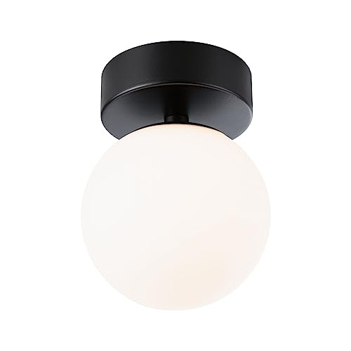 Paulmann Modern LED Plafondlamp - Zwart - IP44 - Glas en Metaal - Warm Wit