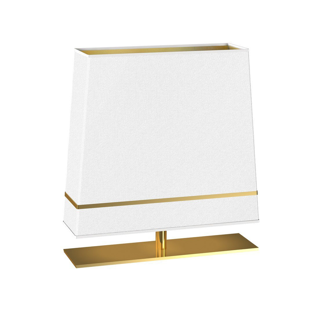 Milagro Volans Art Deco tafellamp van messing met witte gouden kap, 1x E27, 60W