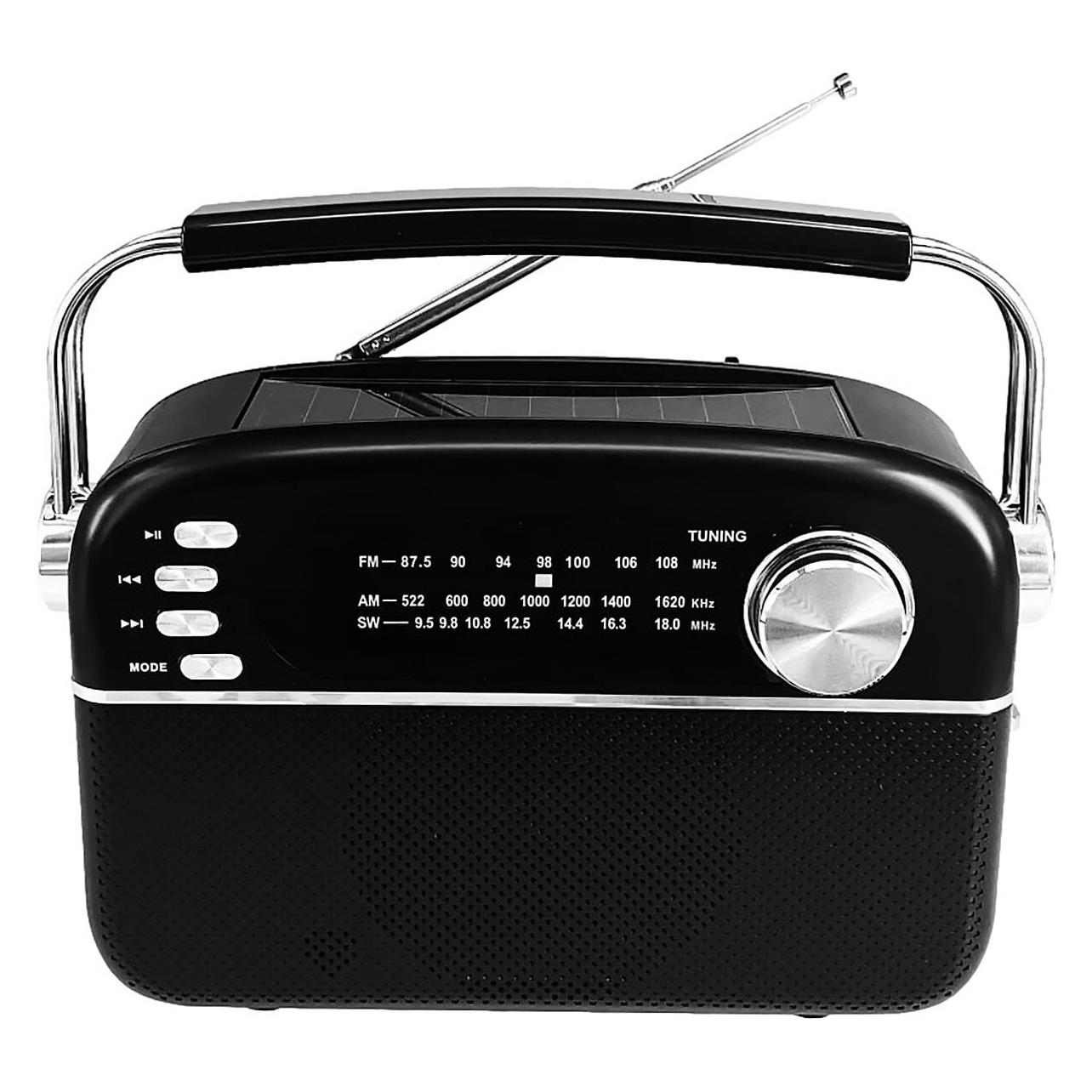 Manta Tragbares FM/AW/SW-Radio mit Solarpanel (AM, FM, Bluetooth) (RDI918B)