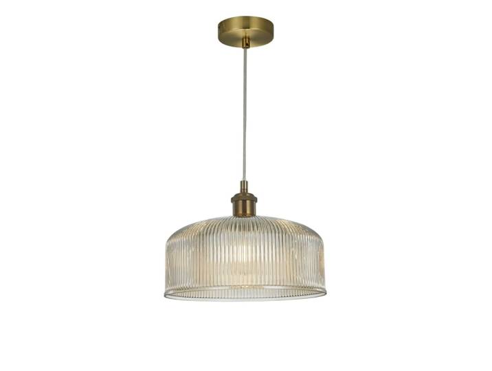 Suspension en verre ambré et laiton 27 cm