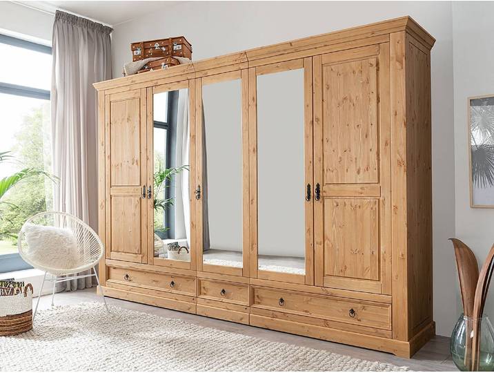 Massiver Drehtürenschrank 310cm Braun