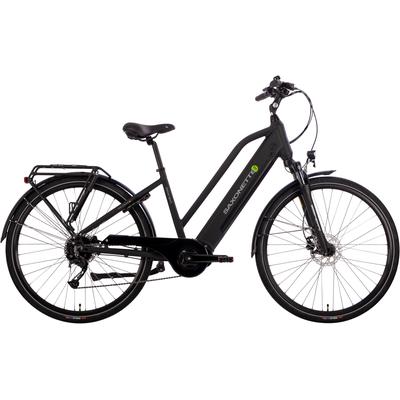 E-Bike SAXONETTE "Deluxe Sport Lady" Gr. 50, schwarz (schwarz matt, schwarz), Elektrofahrräder, 50cm, 28 Zoll (71,12cm), Pedelec, Elektrofahrrad für Damen u. Herren
