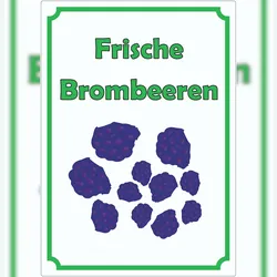 HB-Druck Frische Brombeeren Aufkleber Hochkant A7 (74x105mm)