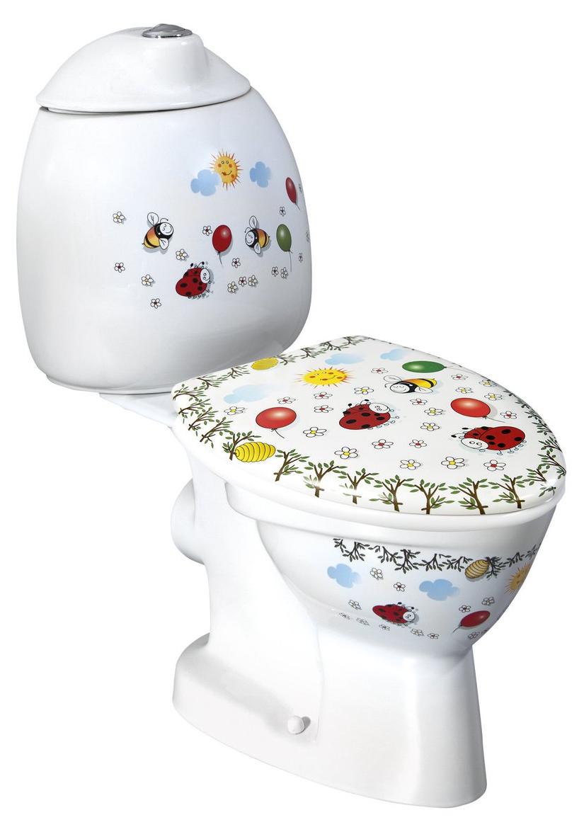KID Kinder-WC inkl.Spülkasten, Abgang waagerecht, mit Farbdruck