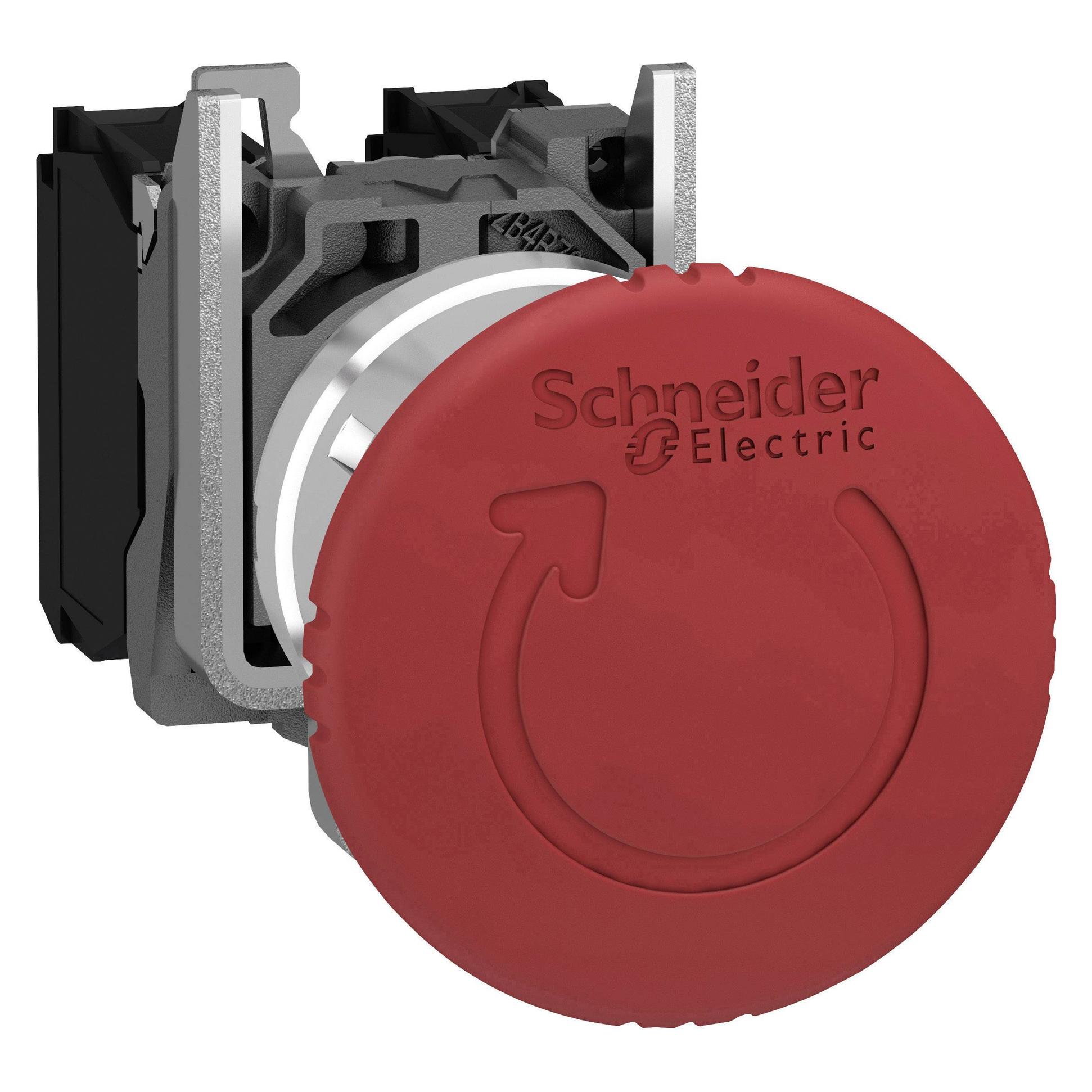Schneider Electric Emergency Stop 40mm Turn Release Red 1NC (XB4BS8442)