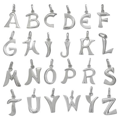 Kettenanhänger VIVANCE "925/- Sterling Silber Buchstabe", weiß, Schmuckanhänger, Damen, one-size, Silber 925 (Sterlingsilber), 0,7 g, Kettenanhänger