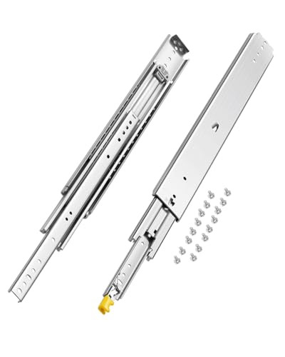 VEVOR Volledig uitschuifbare ladegeleiders met vergrendeling, 1 paar, zilver, 61 cm, 226 kg draagvermogen