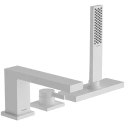Hansgrohe 3-Loch Wannenrandmischer Tecturis E mit sBox, mattweiss, 73443700 73443700