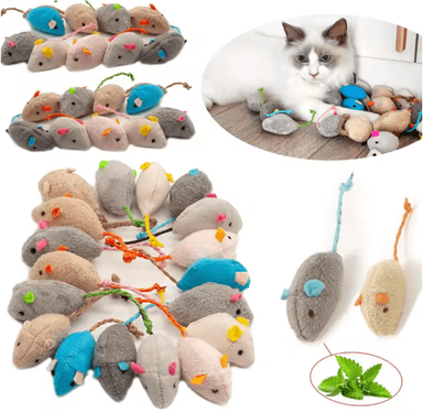 Inspire Picks Rattle Catnip Mouse Toys Set For Interactive Indoor Play random 12pcs