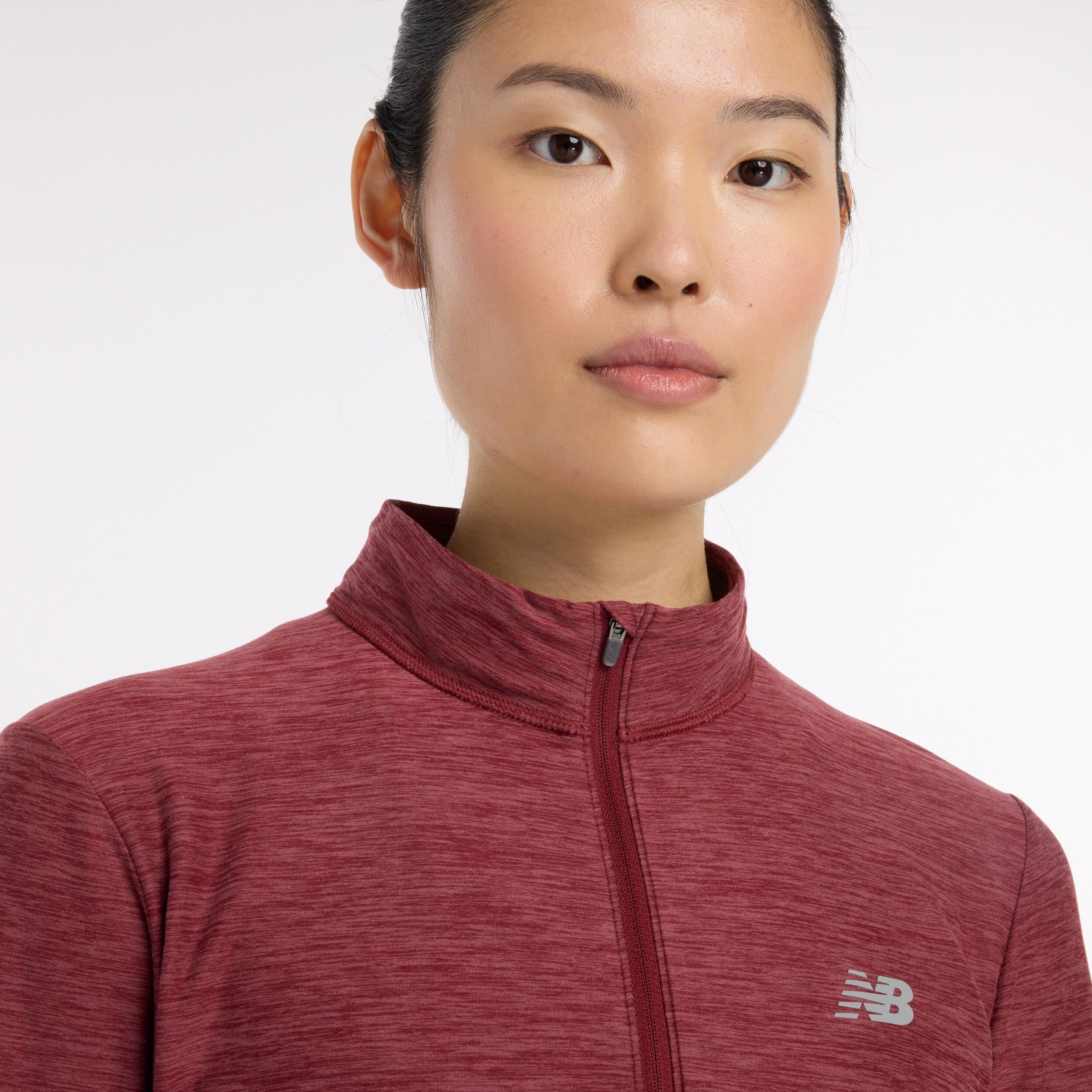 Trainingsjacke NEW BALANCE, Damen, Gr. S, transparent (monarch burg), Obermaterial: 84% Polyester, 16% Elasthan, Jacken Trainingsjacke, mit hochschliessendem Kragen, Langarm-Design monarch burg S