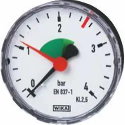 Manometer für geschlossene Anlagen markiert 2,5 bar 80 mm G1/2A unten ohne Ventil