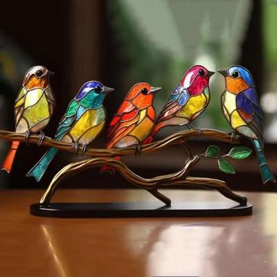 Uplift Picks Colorful Bird Desk Decor Acrylic Ornament Set For Home Office Styling a