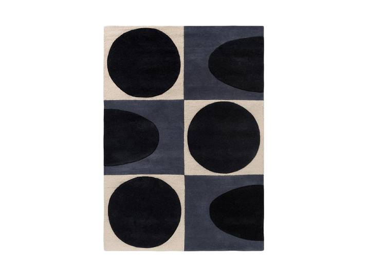 Designer Teppich „Spot Square“ - handgetuftet, aus 100% reiner Schurwolle Blue/Navy 120 x 180 cm ORLA KIELY