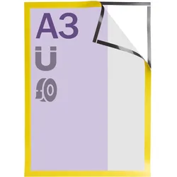 Magnetrahmen A3, selbstklebend selbstklebend vollflächig | gelb, Hart-PVC
