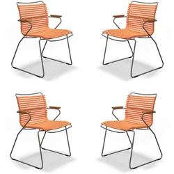 HOUE CLICK Set – 4 Design Gartenstühle mit Armlehnen