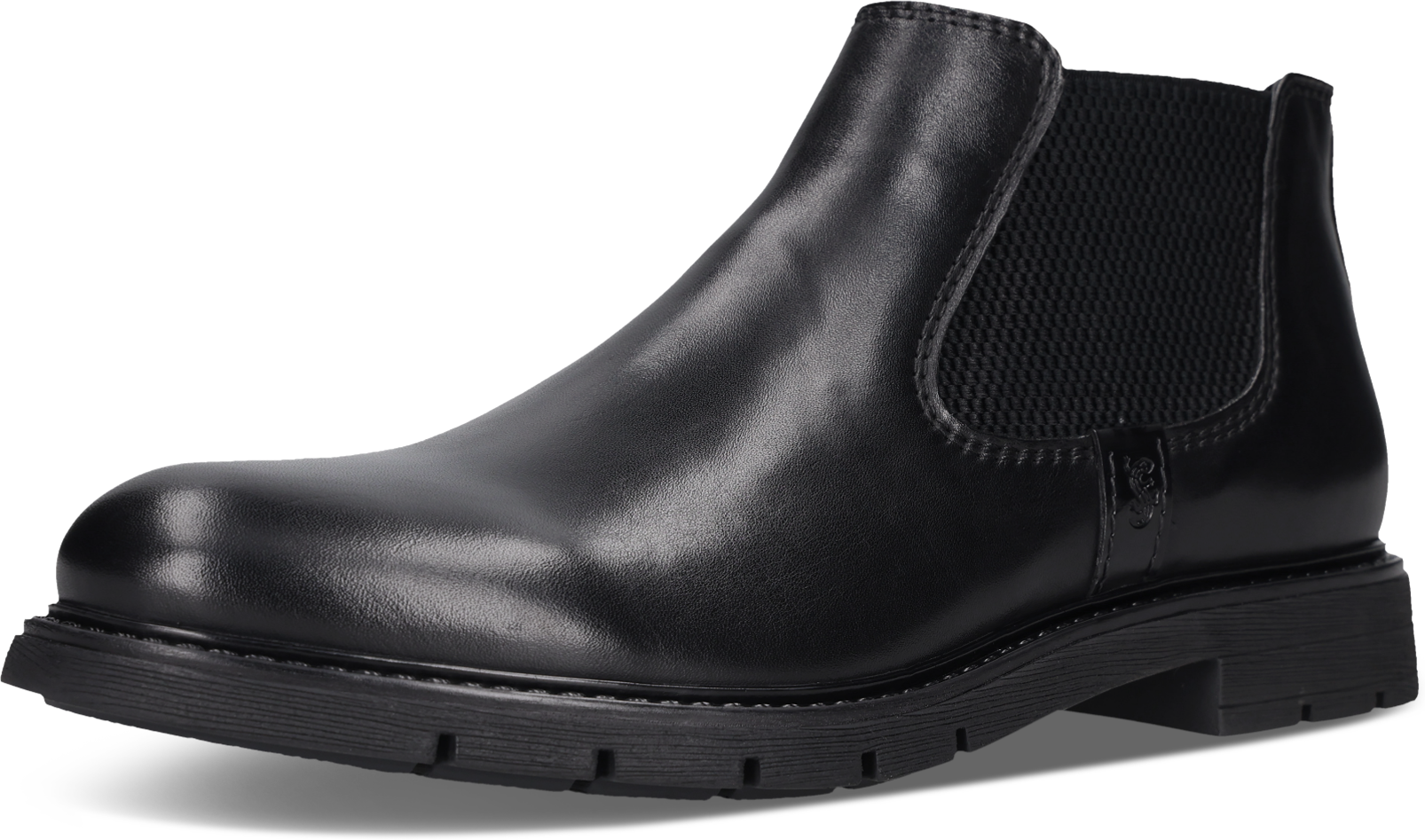 Chelseaboots SALAMANDER "Cottbus", Herren, Gr. 42, schwarz, Nappaleder, Schuhe Chelseaboots, Stiefelette, Schlupfboots mit seitlichen Stretcheinsätzen