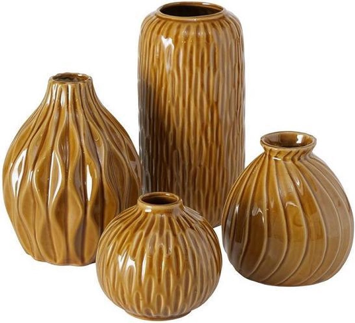 Boltze Home Zalina Porseleinen Vaasjes - Set van 4